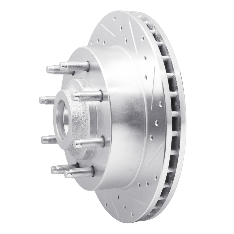 Dodge B3500 Brake Rotor (1) - Front Right - R1 Concepts - Drilled & Slotted - Silver - `98-`03